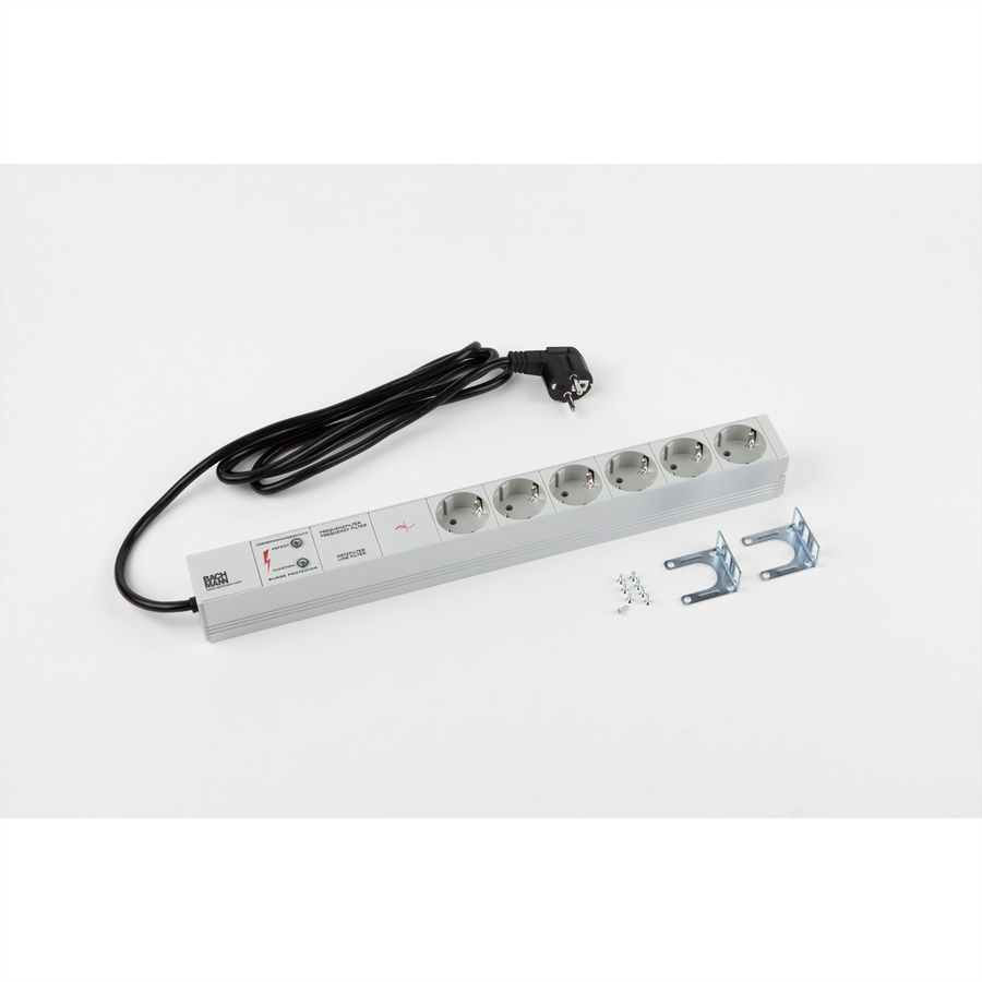 BACHMANN 19" socket strip 6-way with GVS without switch