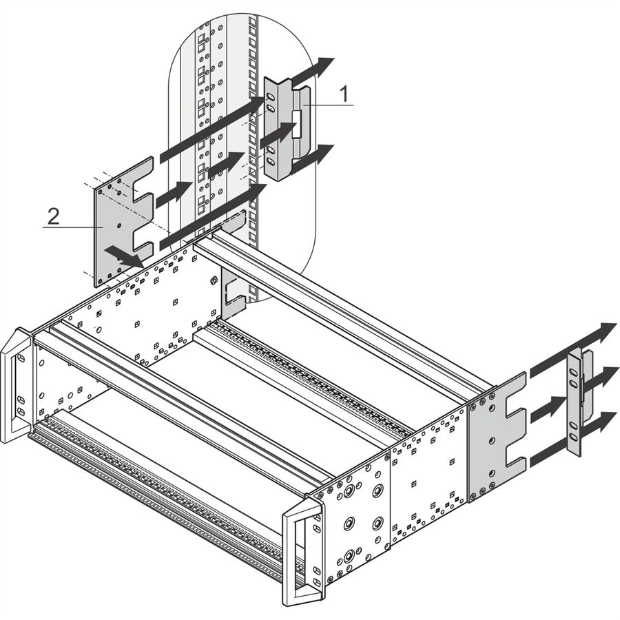 SCHROFF EuropacPRO Adapter for Rear Fixing, DL3 Standard in a Cabinet, 3 U