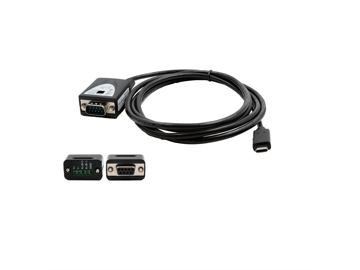 EXSYS EX-2346 USB 2.0 zu 1S Serielle Schnittstelle RS-422/485 Port Konverter, Kabel, FTDI, schwarz, 1,8 m