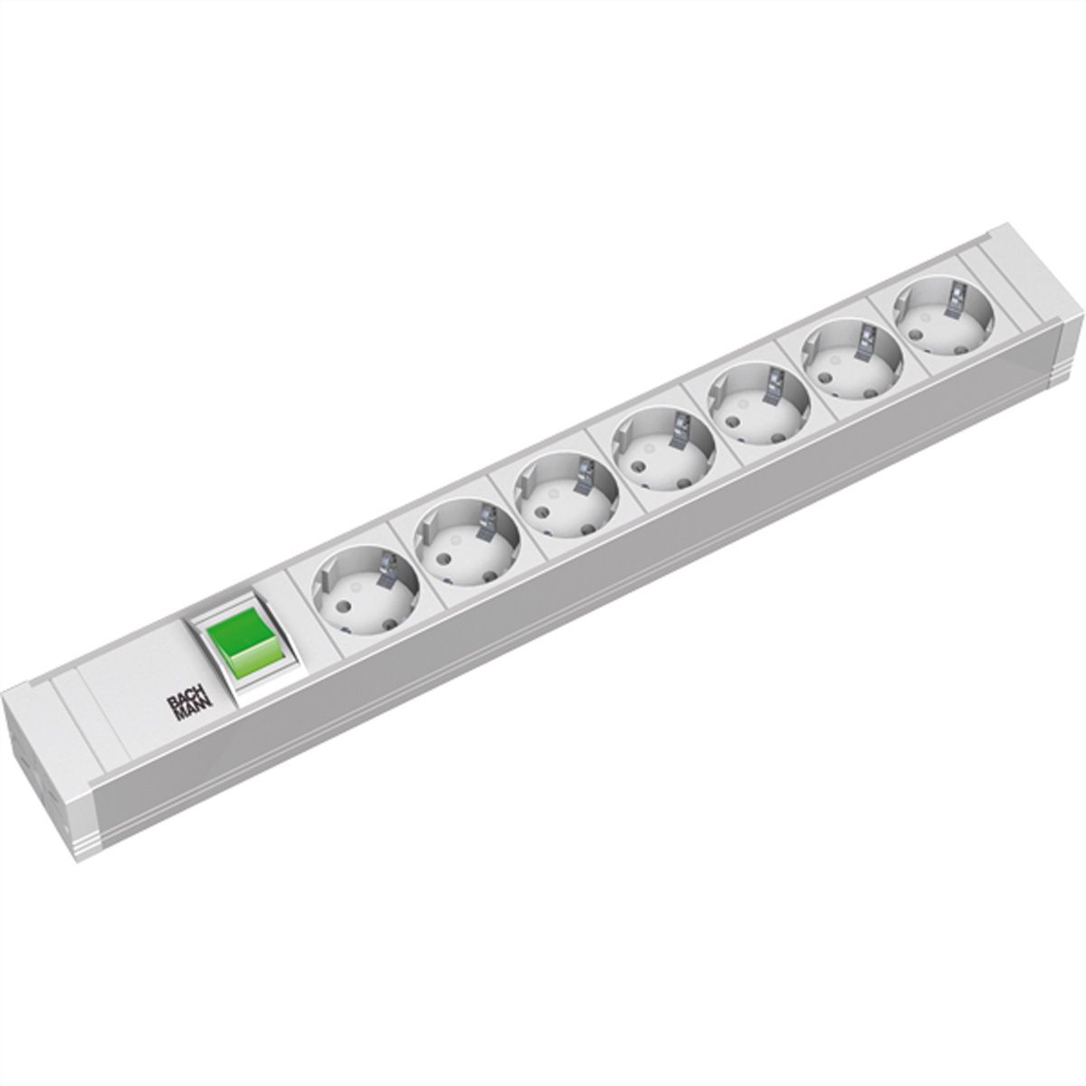 BACHMANN 19" PVC 7xCEE7/3 1xschakelaar voeding 2,0m CEE7/7