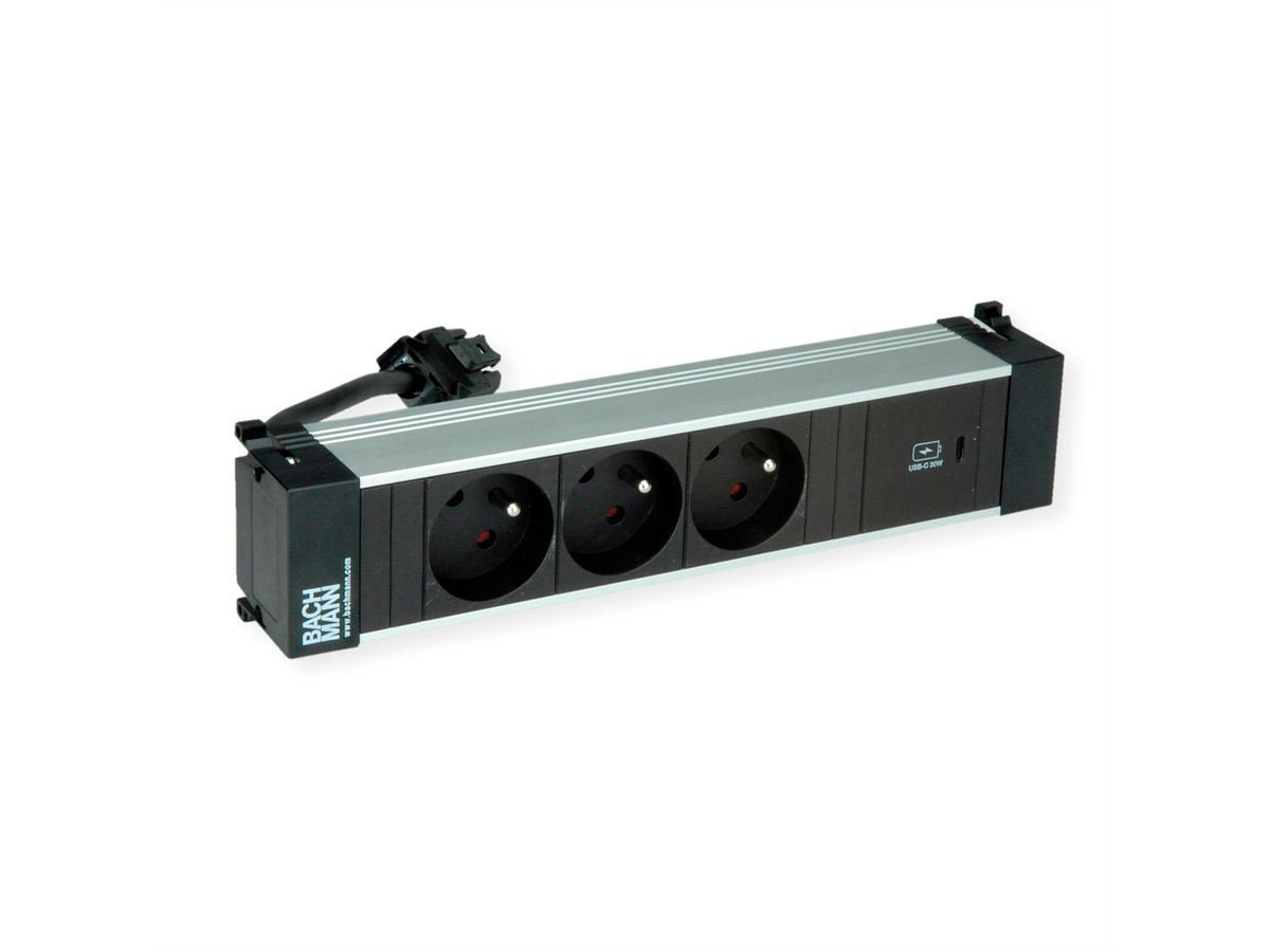 BACHMANN POWER FRAME M 3xUTE 1xUSB C 30W 0.2m GST18