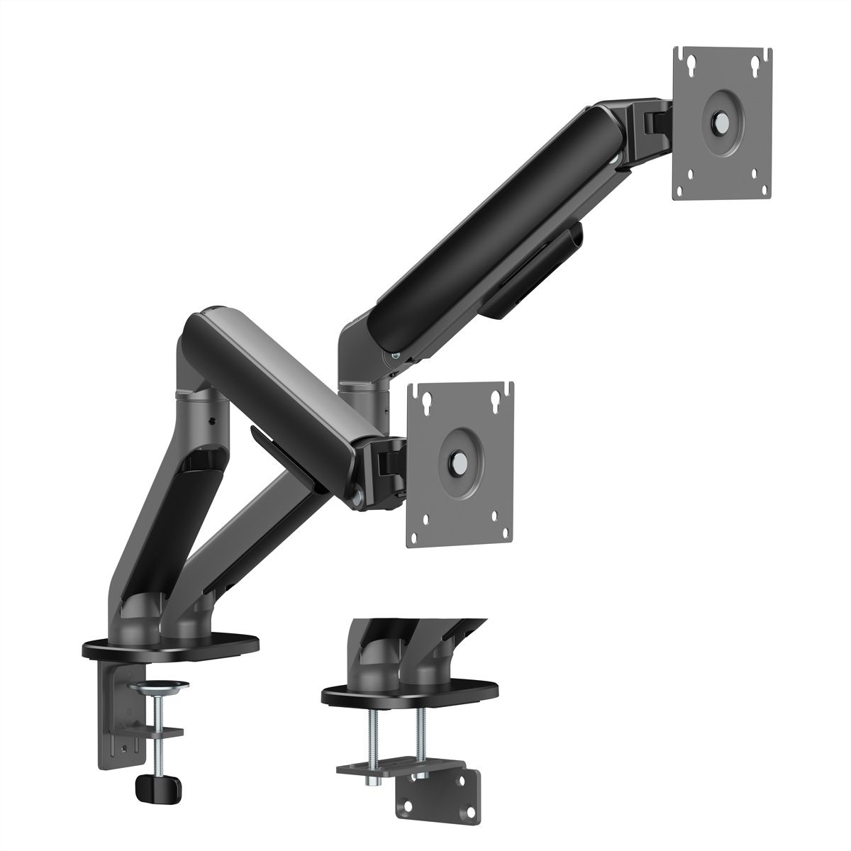 STANDARD Dual-Monitorarm, Mechanische Feder, 17–32 Zoll, max. 2 × 10 kg, schwarz