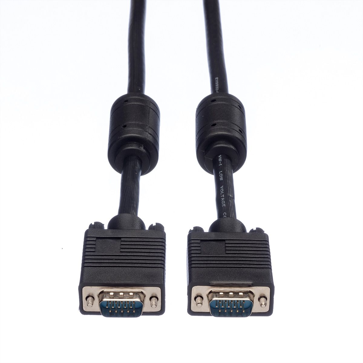 ROLINE HQ VGA Cable + Ferrite + DDC, HD15, M/M, 10 m