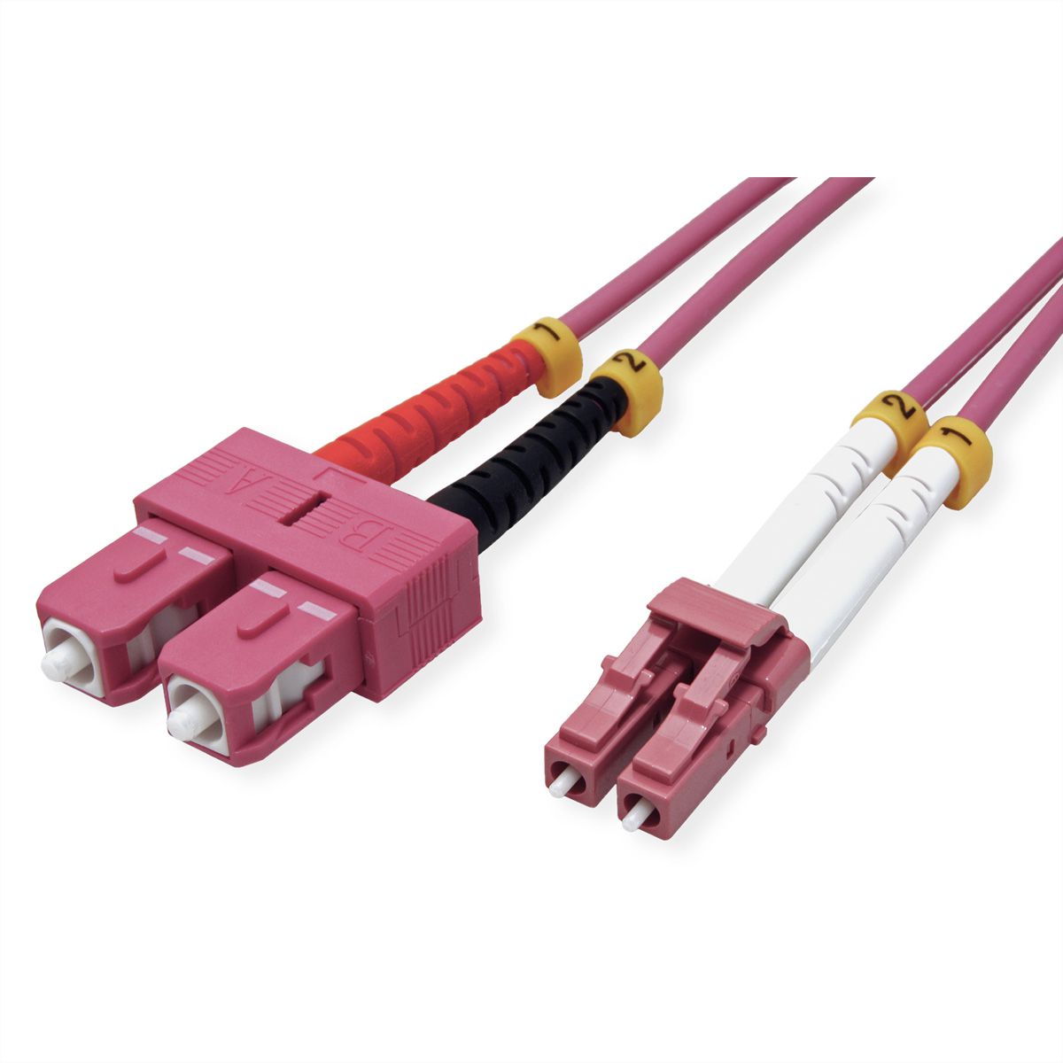 VALUE Fibre Optic Jumper Cable, 50/125µm, LC/SC, OM4, LSOH, violet, 1 m