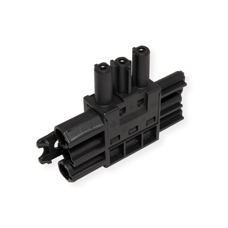 BACHMANN verdeelblok WIELAND GST18 1xIn/2xOut, plat, zwart