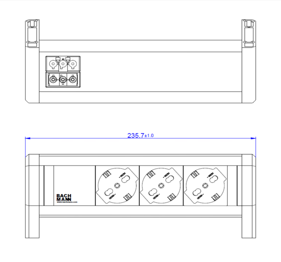 BACHMANN DESK 3xP40 GST18 RAL9010