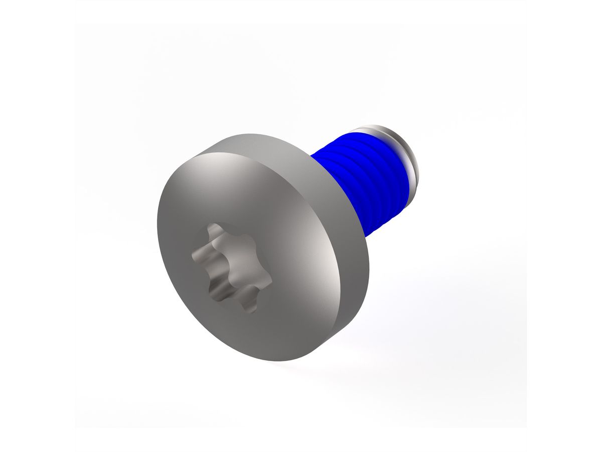 SCHROFF Assembly Parts for Rugged Components, Panhead Screw with Thread-locking Compound, Torx, M4 x 8
