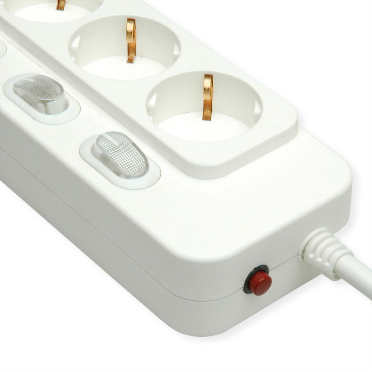 VALUE Power Strip, 4-way, with individual switches, white, 1.5 m