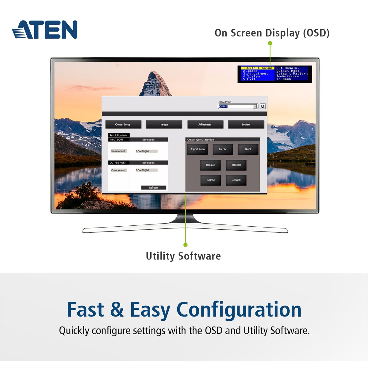 ATEN VC812 HDMI naar VGA converter met schaalfunctie