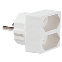 BACHMANN Euro double plug, 1x earthing contact plug, 2x Euro socket