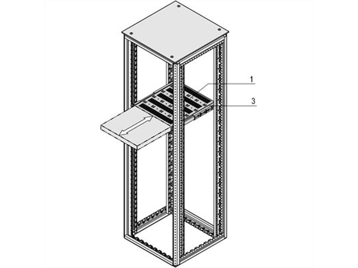 SCHROFF Varistar 19'' Shelf, Telescopic, 30 kg, RAL 7035, 600W 600D