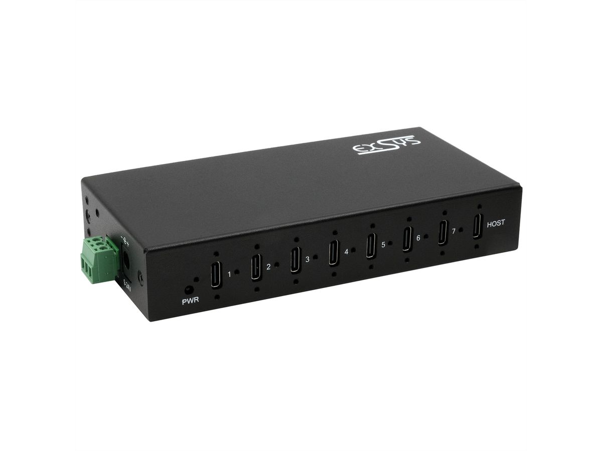 EX-12277HMS 7-Port USB 3.2 Gen 2 Metall HUB, mit 7x C-Anschlüsse