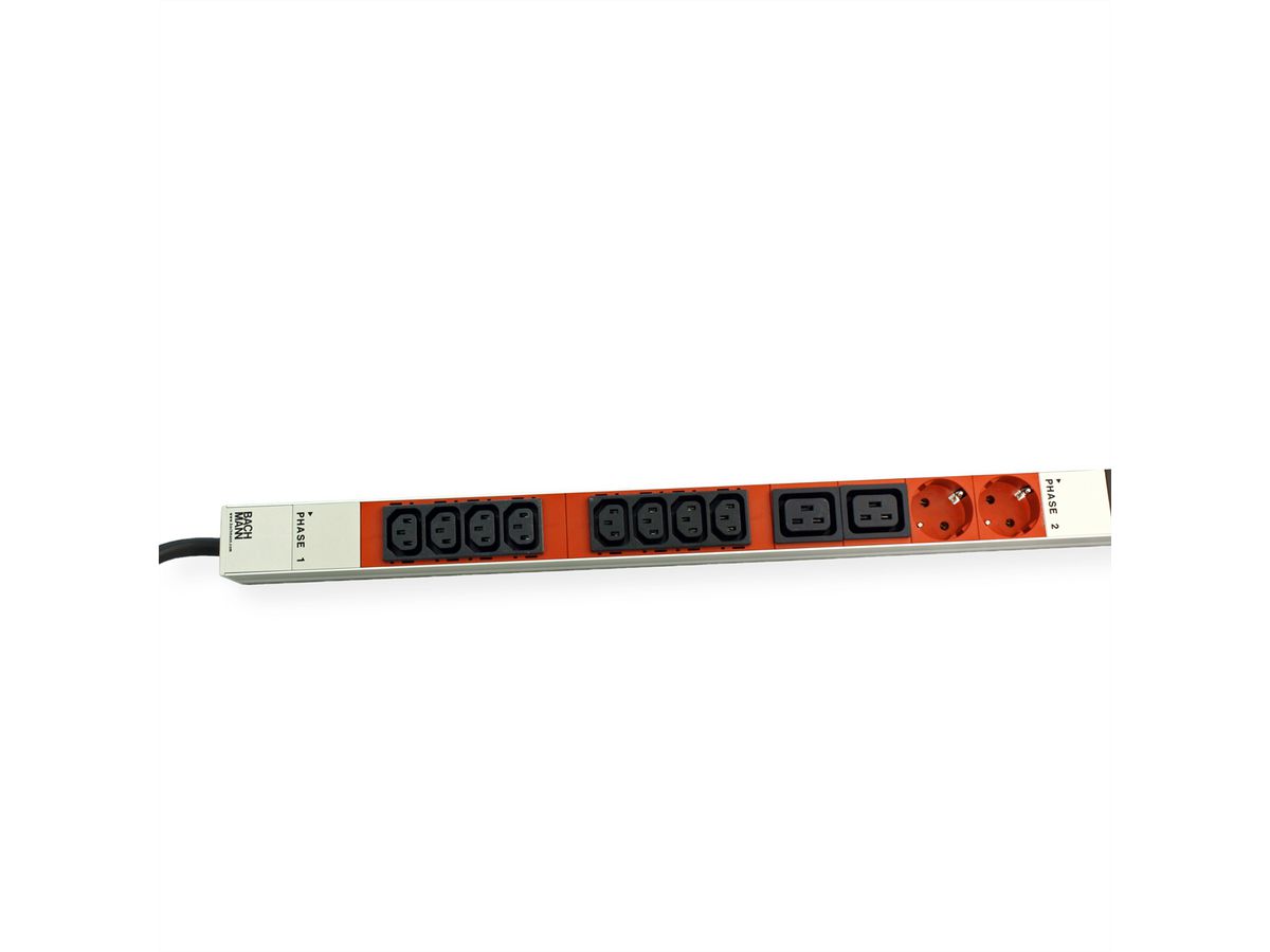 BACHMANN IT PDU ALU 1U 24x C13 6x C19 2LS CEE 3x16A rood