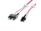 saCon Patch cables LED-Duplex 50/125µm OM4, LC/SC, violet, 1 m