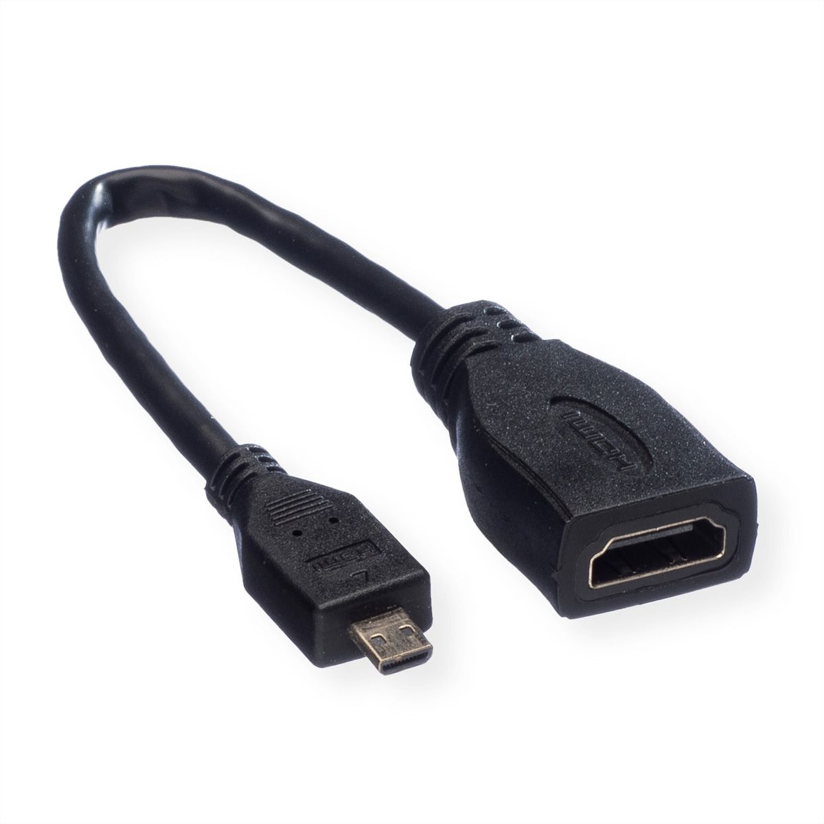 VALUE HDMI High Speed Kabel met Ethernet, HDMI F - Micro HDMI M, 0,15 m