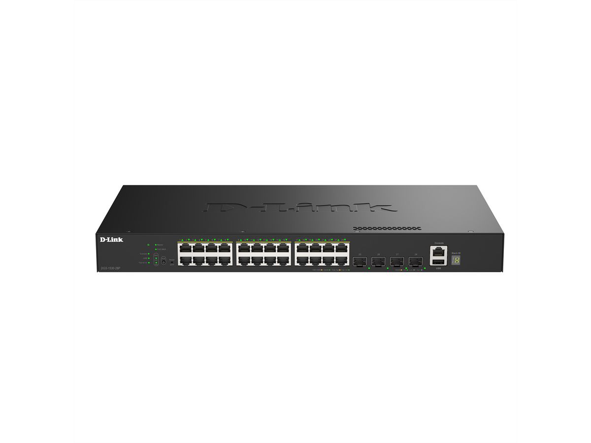 D-Link DGS-1530-28P/E 28-Port Switch Smart Managed PoE Gigabit Stack 4x 10G