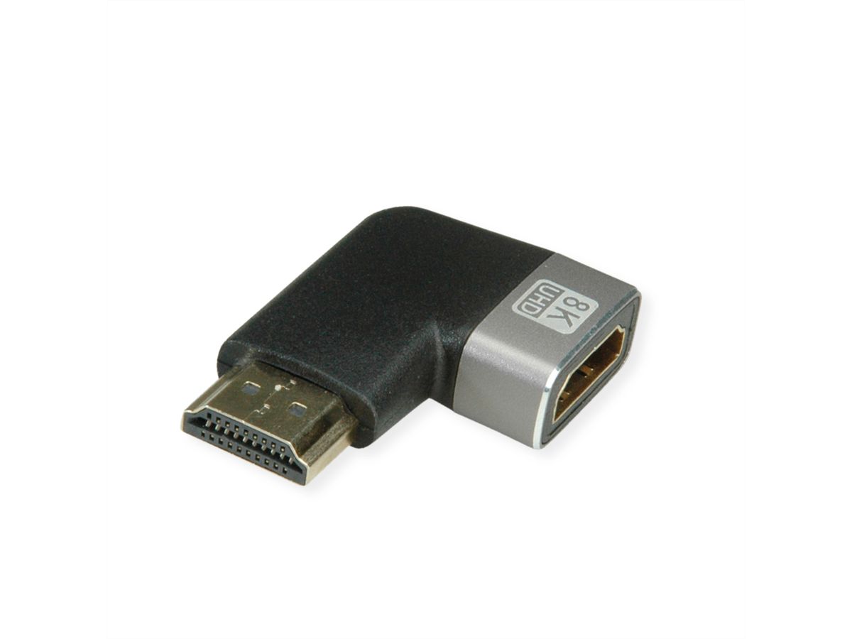 ROLINE 8K HDMI-adapter, HDMI Male/Female, 90° haaks