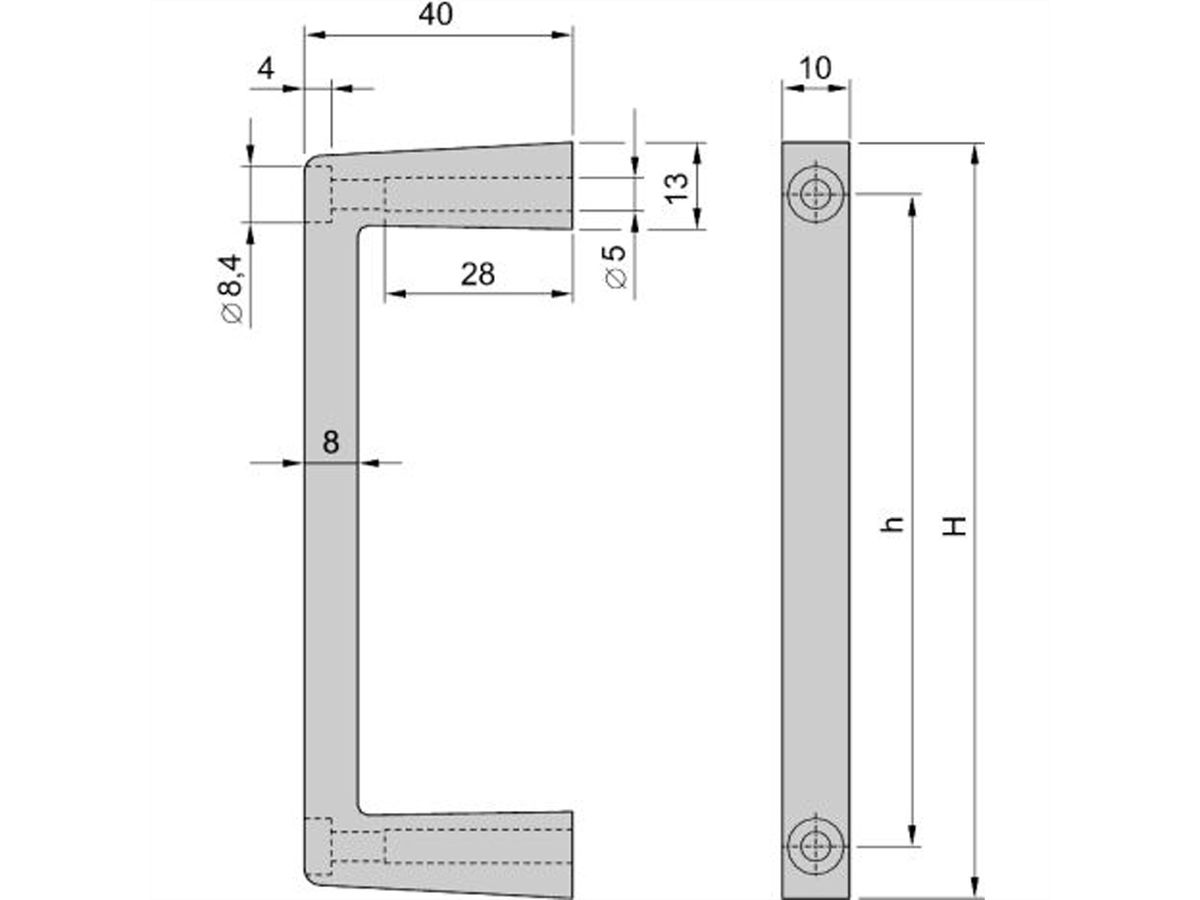 SCHROFF MultipacPRO Voorste handgreep, uit één stuk, breedte 10 mm, 3 HE