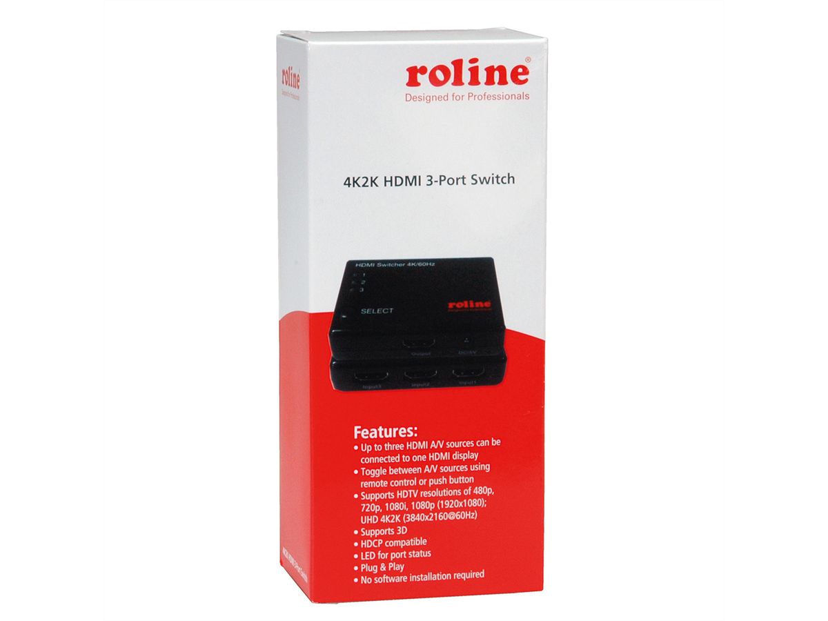 ROLINE 4K HDMI Switch, 3-way