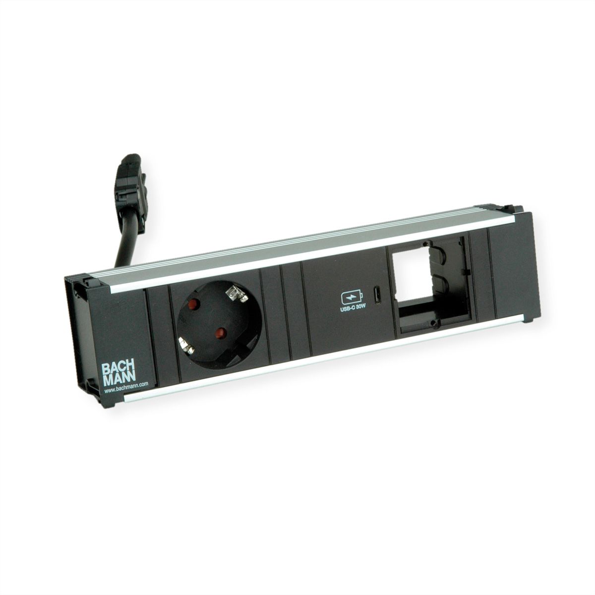 BACHMANN CONI 1xCEE7/3 1xUSB C 30W, earthing contact GST18 plug