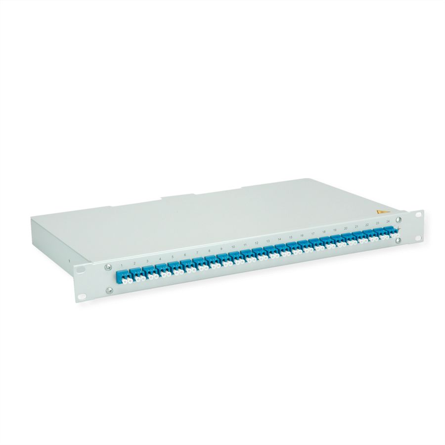 TELEGÄRTNER BASIS eco LWL-Panel mit Kupplungen, 24x LC Duplex, blau, OS2