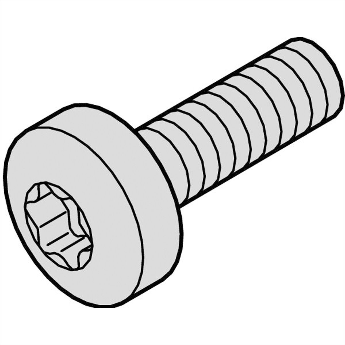 SCHROFF Kraagschroef, Torx M2,5 x 12,3 mm, Staal vernikkeld, 100 stuks