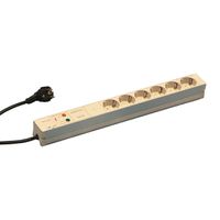 SCHROFF contactdooscontactdoos, SCHUKO, 6 contactdozen, 19", met overstroombeveiliging en netonderdrukkingsfilter