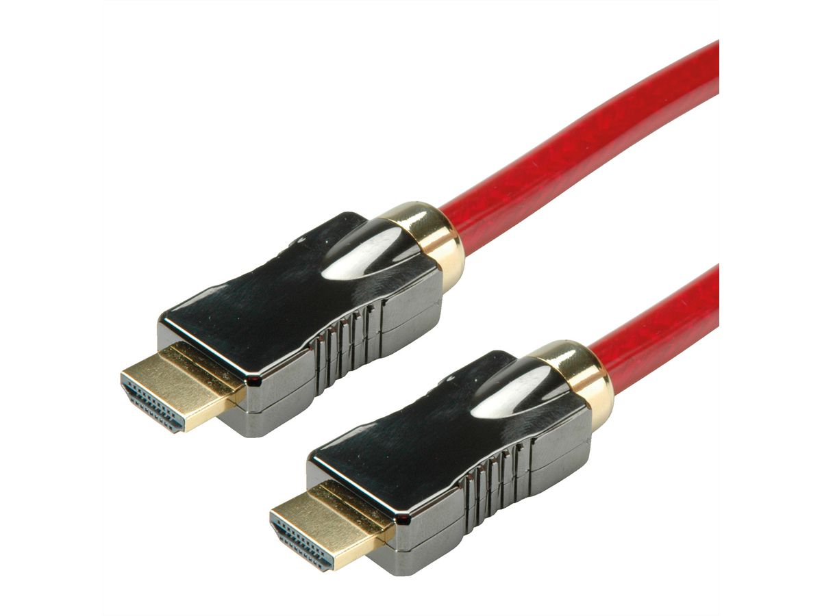 ROLINE HDMI 8K (7680 x 4320) Ultra HD Cable met Ethernet, M/M, rood, 1 m