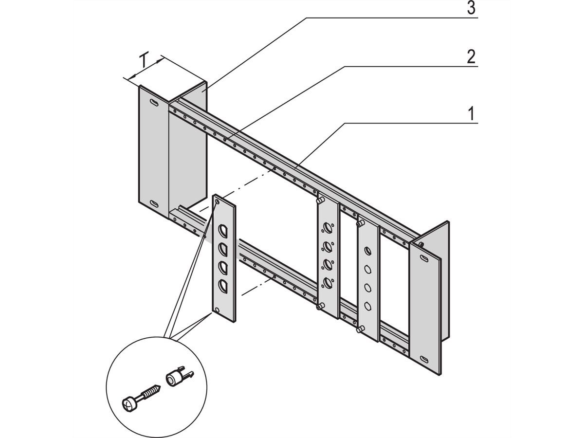 SCHROFF 19" Module Support Without strain Relief