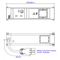 BACHMANN POWER FRAME S 1xUK 1xUSB C 30W, 1xCM 0.2m GST18 United Kingdom