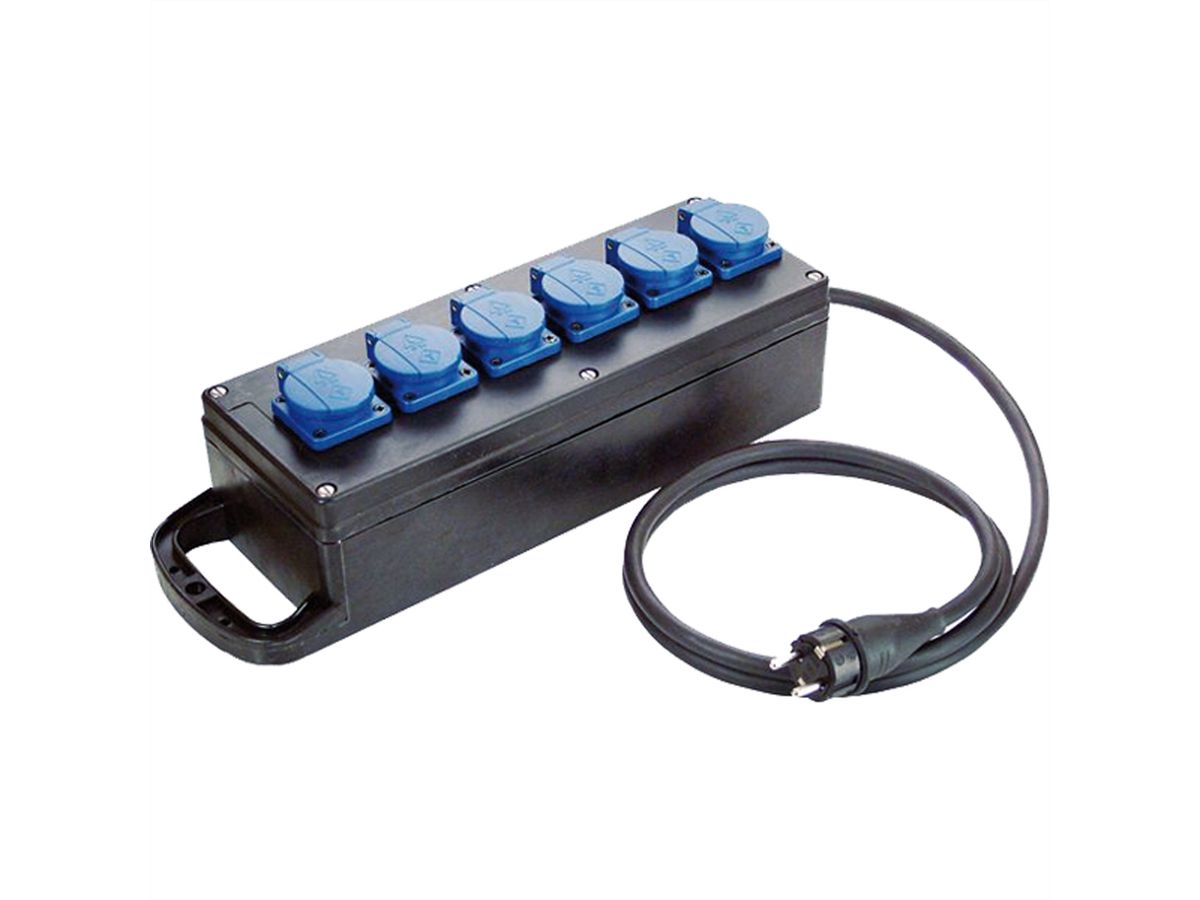 BACHMANN distribution socket 6xCEE7/3 power 2.0m CEE7/7