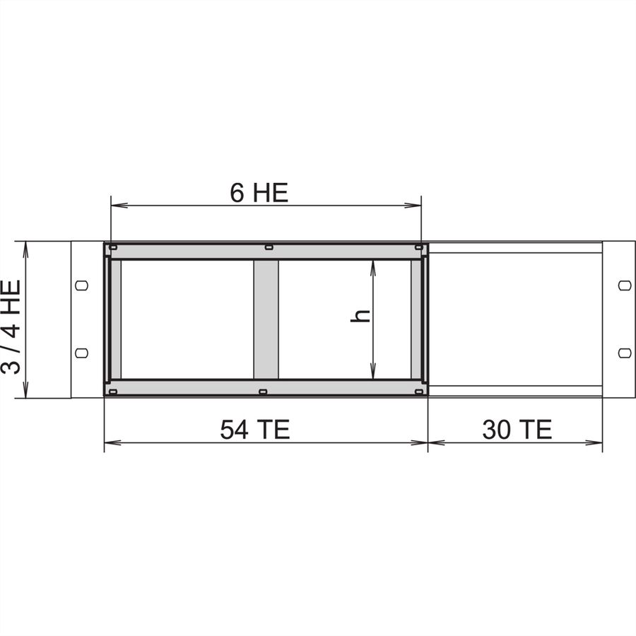 SCHROFF Board Cage voor horizontale montage, 3 HE, 20 HE, voorste rail met lange lip