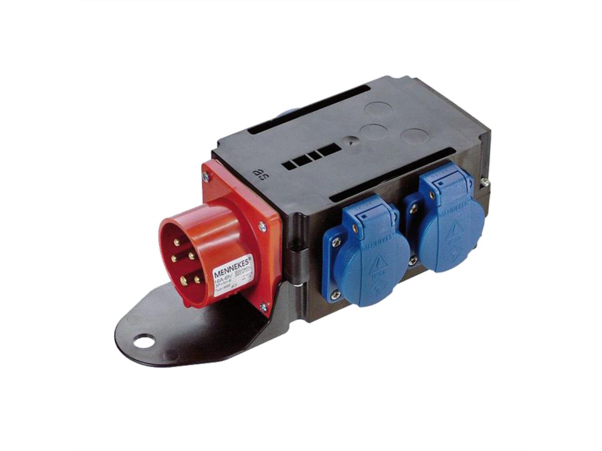 BACHMANN CEE Adapter 16A 400V , 3x geaard stopcontact IP44