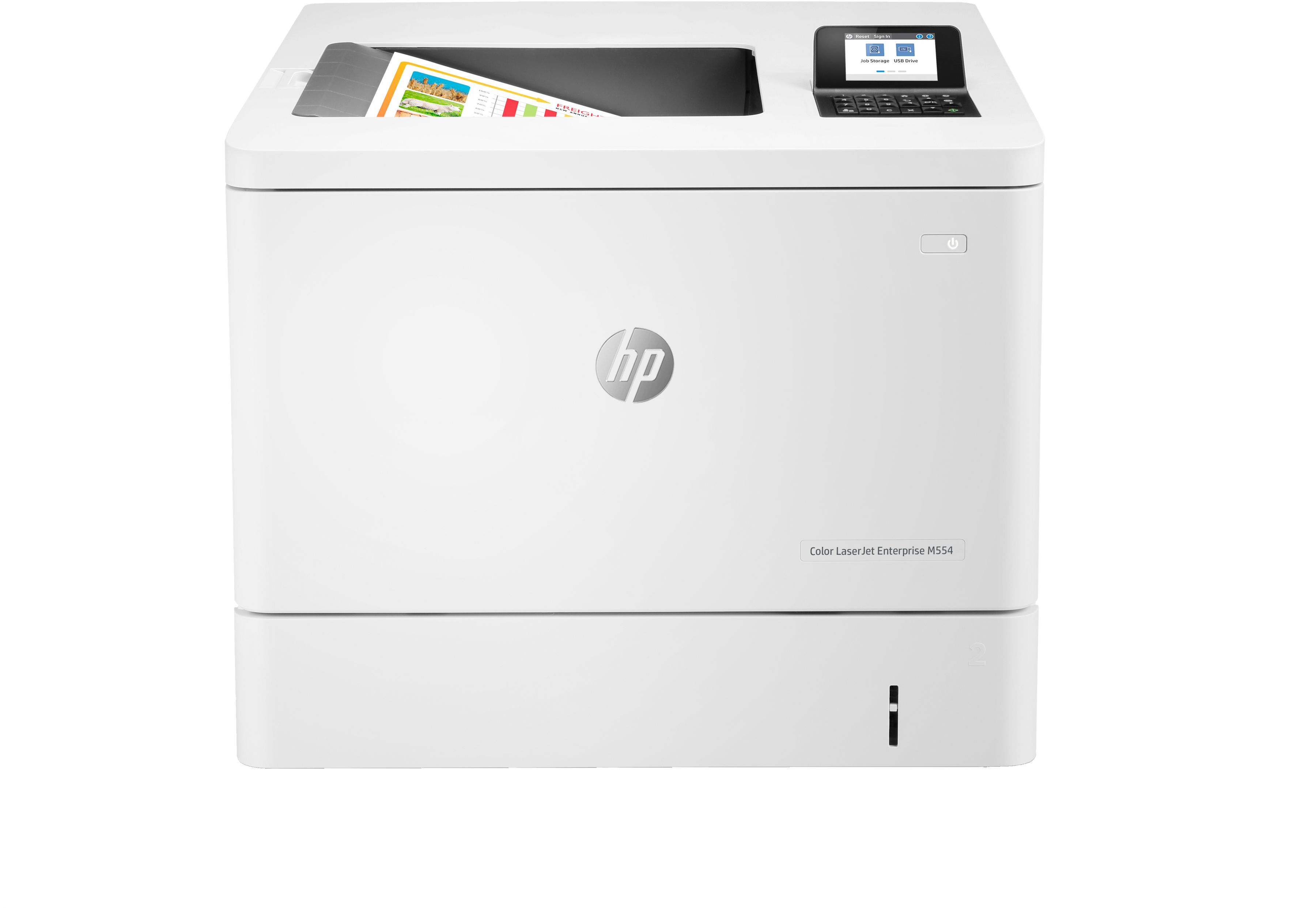 HP Color LaserJet Enterprise M554dn printer, Kleur, Printer voor Print, Printen via de USB-poort aan voorzijde, Dubbelzijdig printen