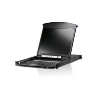 ATEN KL1516AiN KVM Over-IP Switch, 48 cm TFT, VGA, PS/2-USB via Cat 5, 16 Poorts, UK-Layout