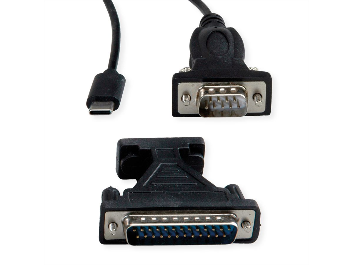 VALUE USB - Seriële Converter kabel, type C - RS232 , zwart, 1,8 m