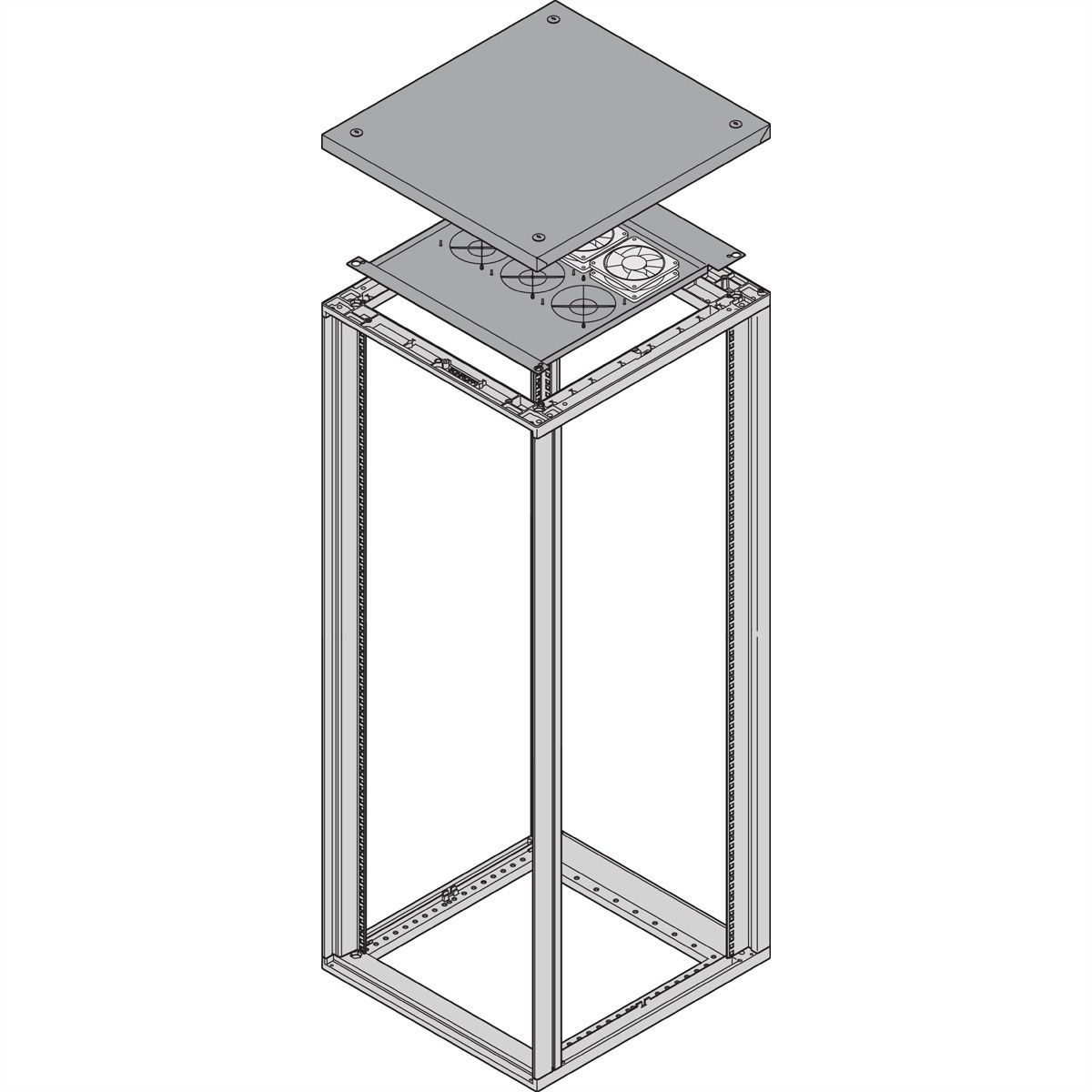 TOP COVER 600W 1000D 3FAN RAL7021