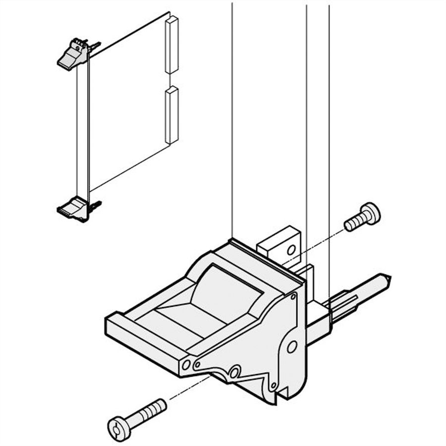 SCHROFF handgreep type IEL, zwarte hendel, grijze knop, bodem, 100 st.