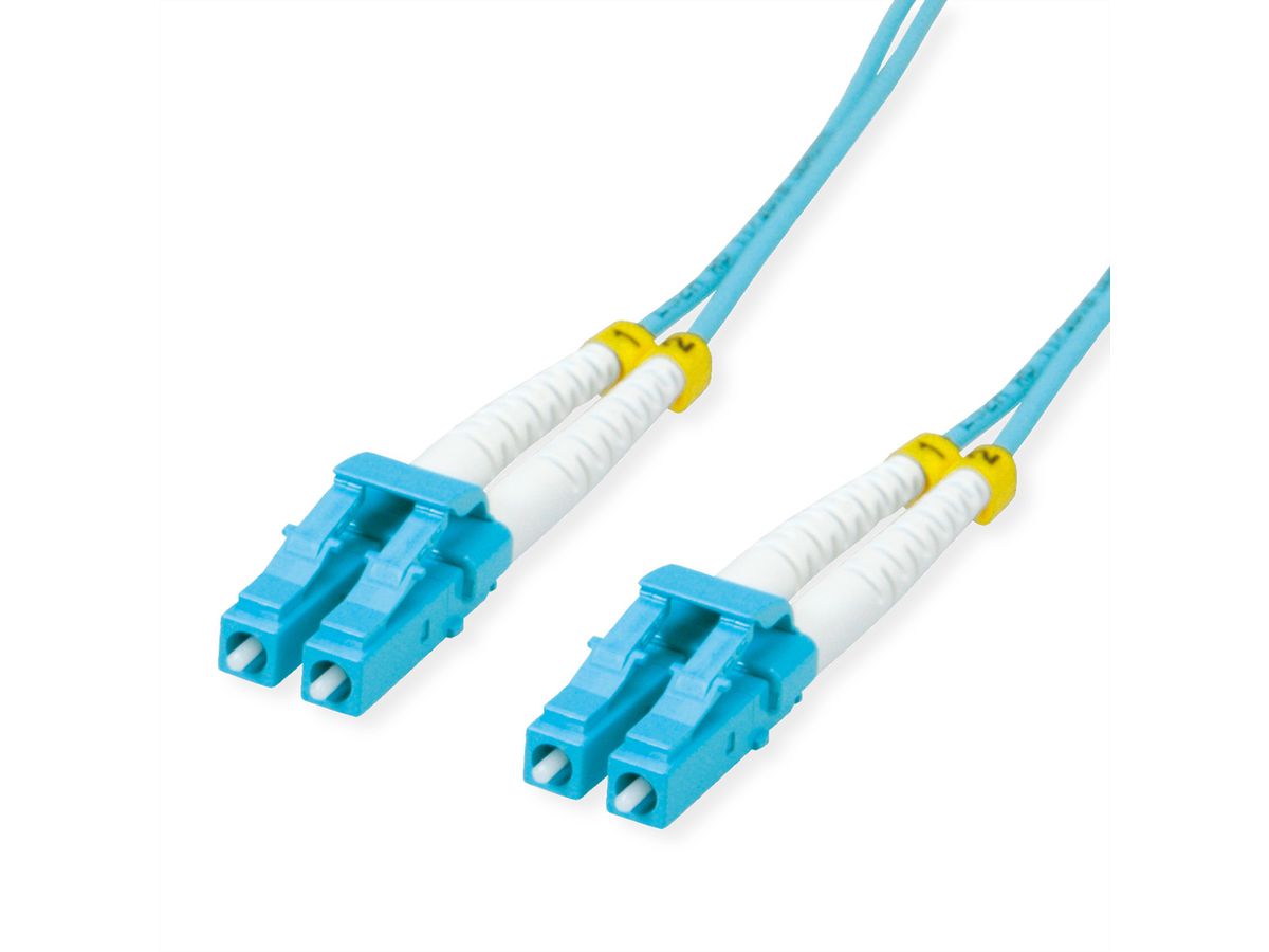 VALUE FO Jumper Cable 50/125µm OM3, LC/LC, Low-Loss-Connector, turquoise, 3 m