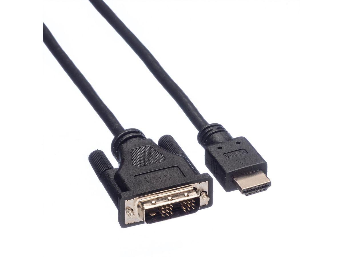 ROLINE Monitorkabel DVI (18+1) - HDMI, M/M, zwart, 10 m