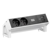 BACHMANN DESK2 2xUTE 1xUSB C/C 65W, L=0,2m INOX