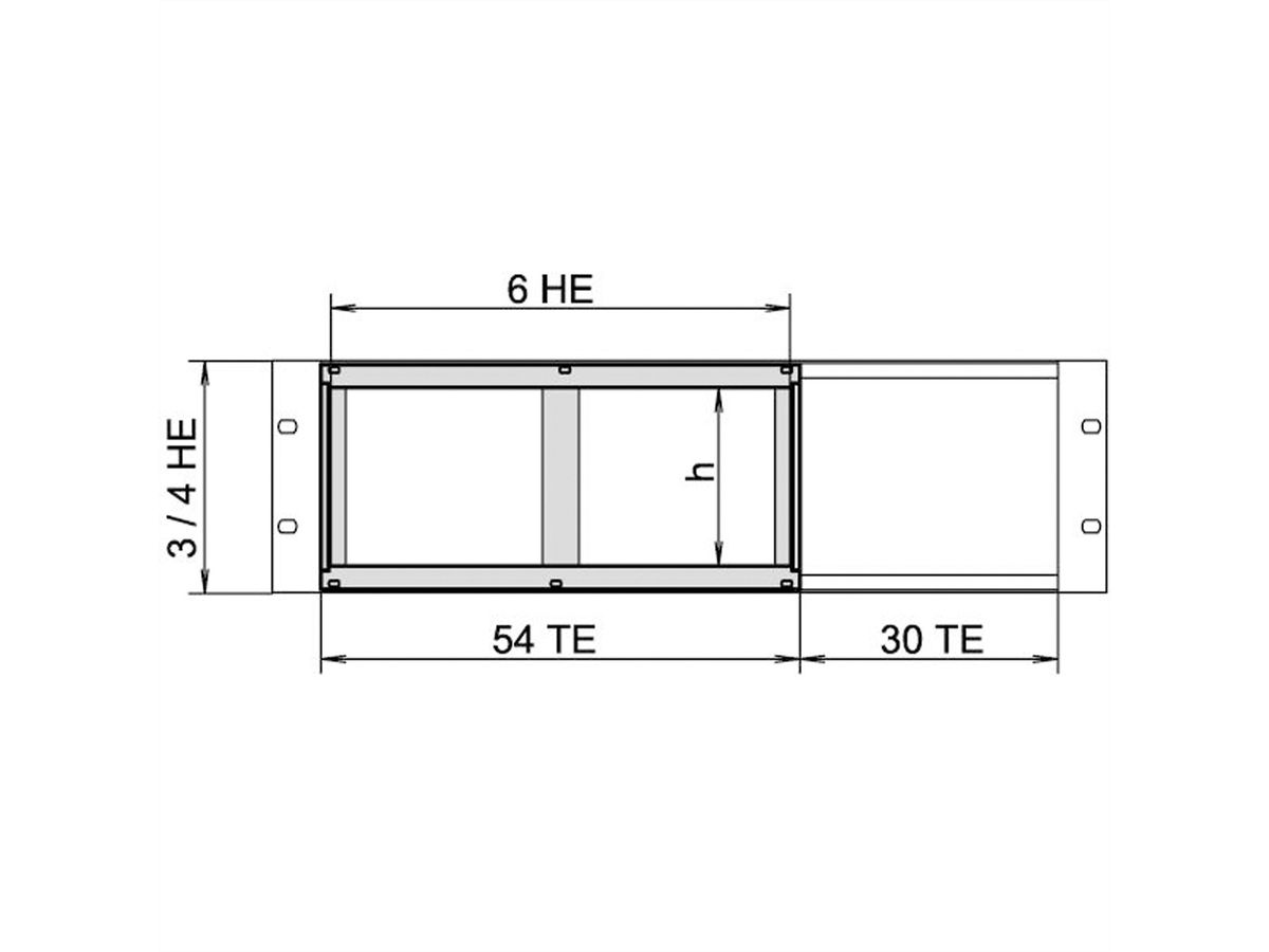 SCHROFF Board Cage for Horizontal Board Installation, 3 U, 20 HP, Front Rail With Long Lip
