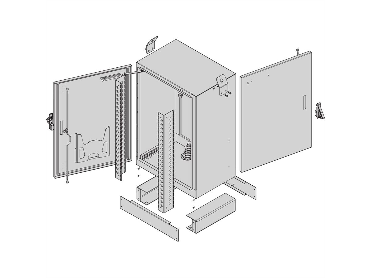 SCHROFF Outdoor Comline FTTX kast met dubbele toegang, 1200H 800W 600D