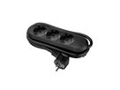 BACHMANN SMART stekkerdoos 3x geaard contact, geschroefd, zwart, 3 m