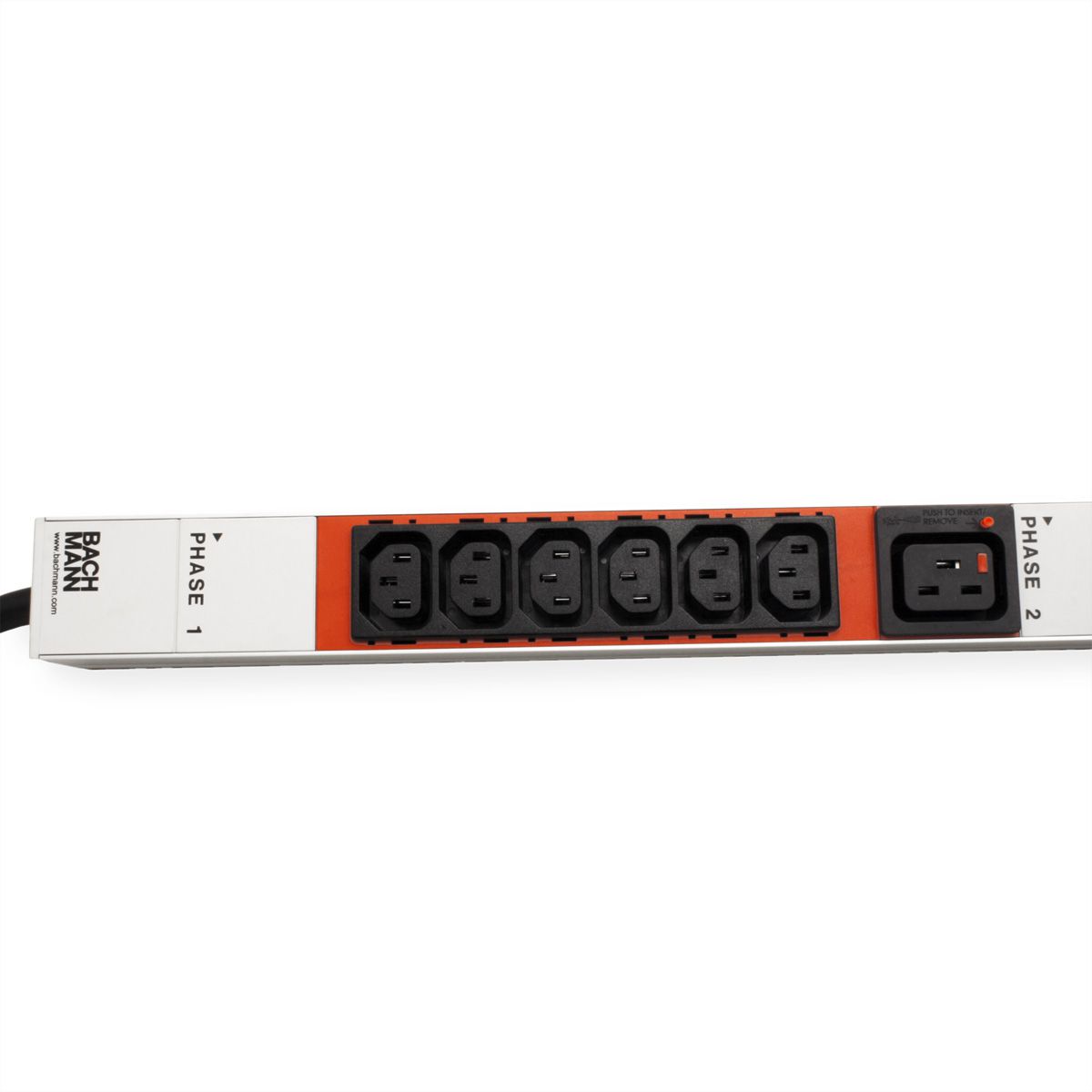 BACHMANN IT PDU ALU 1U 18xC13 3xC19 plug CEE 3L+N+PE 16A