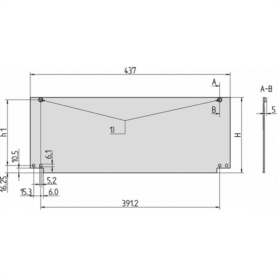 SCHROFF Inpac voorplaat, bodemplaat, 6 HE, 2,5 mm, Al, geanodiseerd, onbehandelde randen