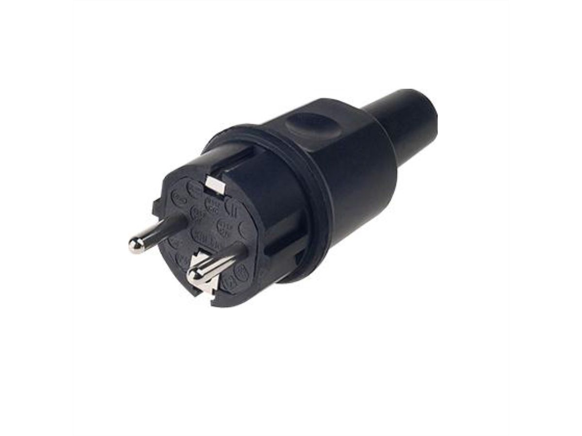 BACHMANN solid rubber plug, French system, IP44, black