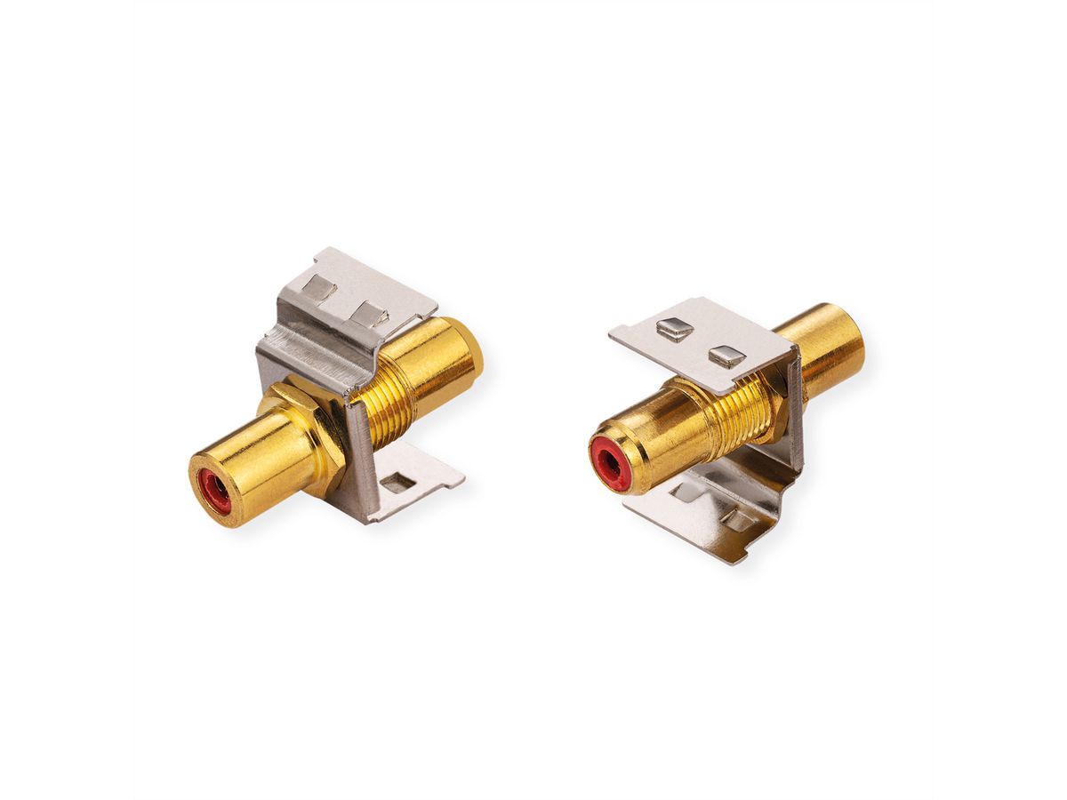 ROLINE RCA Keystone Coupler, Metal, Shielded, red