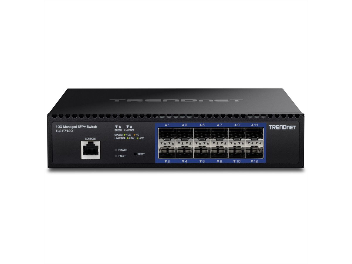 TRENDnet TL2-F7120 12-poorts switch, 10G Layer 2 Managed SFP+