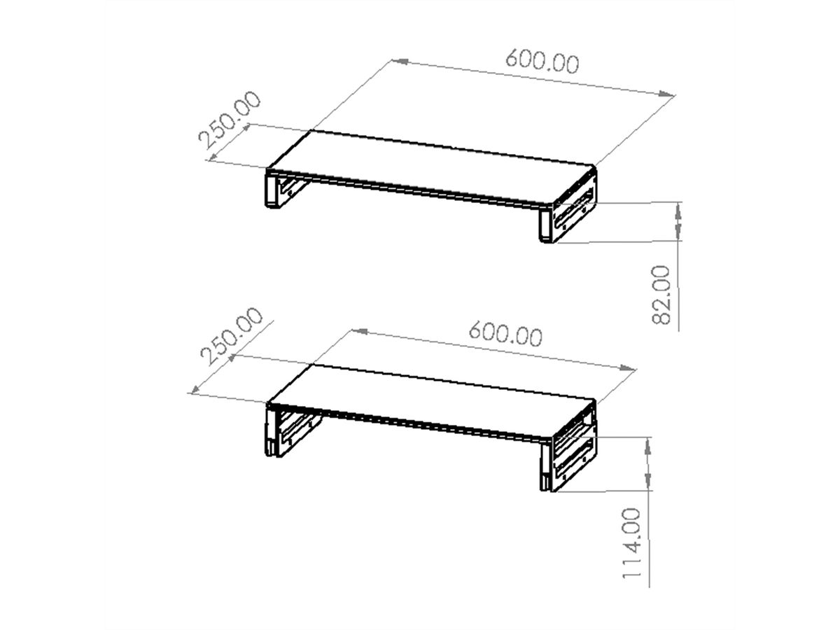 VALUE monitor/laptopstandaard, in hoogte verstelbaar, zwart